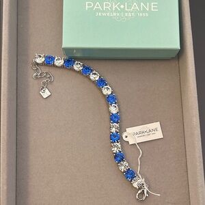 Park Lane Sapphire and Silver Impression Bracelet